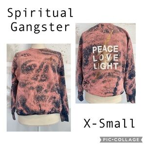 Spiritual Gangster Tye Dye Distressed Sweatshirt